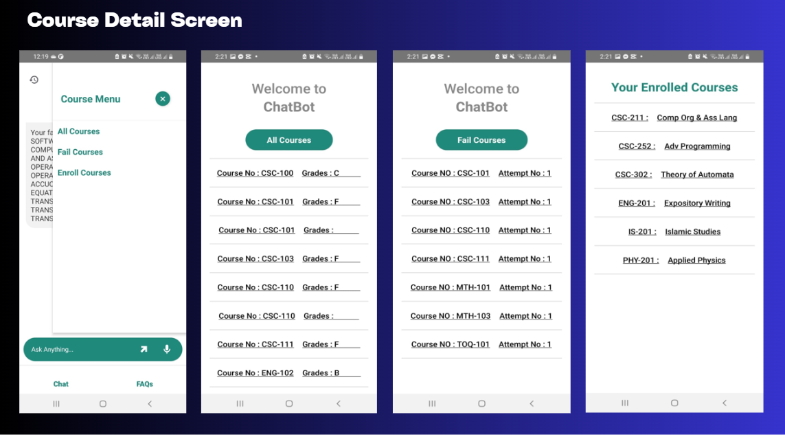 AI Course Advisor Chatbot screen 2